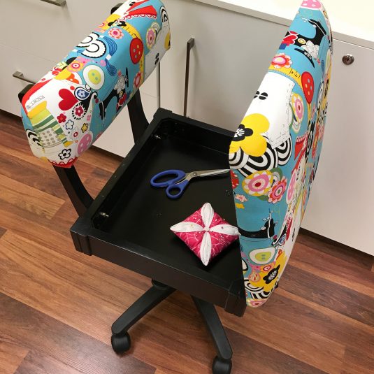 Craft Room Essential: Sewing Chair with Ruler Graphic and Secret