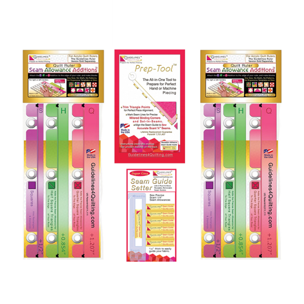 Guidelines4quilting Quilt Ruler Seam Allowance Additions w/Finger Guards-12 Long