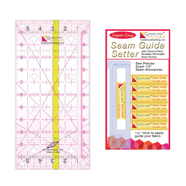  4 Pieces Seam Guide Ruler Set Include 2 Quilting Seam