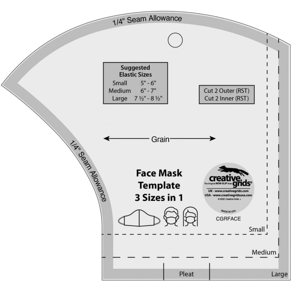 Creative Grids Face Mask Template Moores Sewing