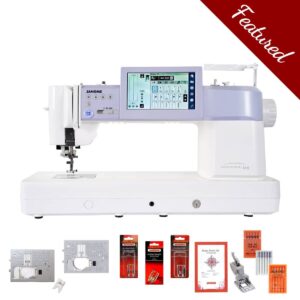 Janome Continental M6 sewing machine main product image with featured bundle