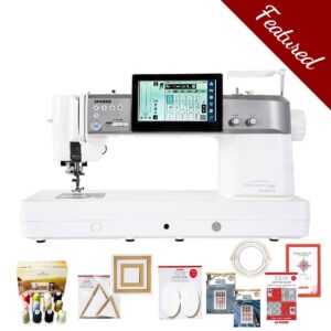 Janome Continental M8 sewing machine main product image with featured bonus