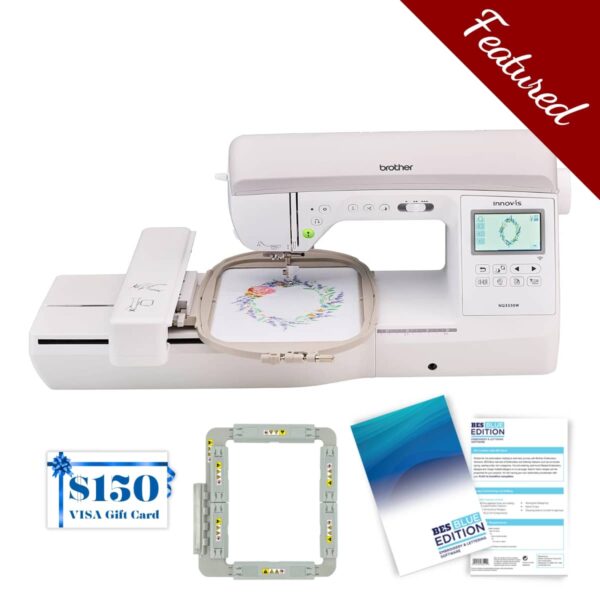 Brother NQ3550W sewing and embroidery machine main product image with featured bundle