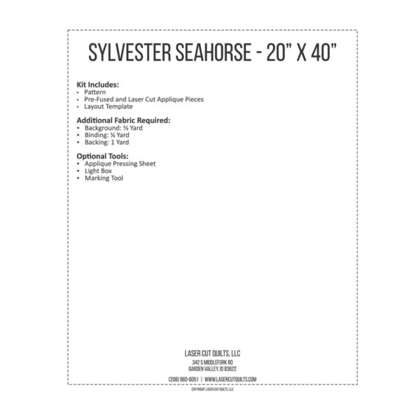 Sylvester Seahorse Pattern pattern requirements