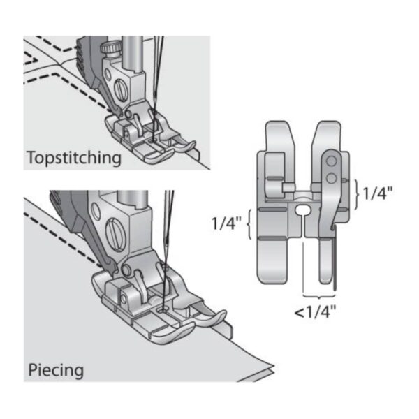 Pfaff Perfect 1/4" Right Guide Foot for IDT™ System diagram