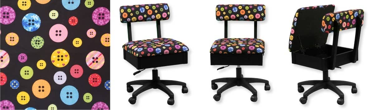 SewFine Sewing Chair Colorful Buttons Banner